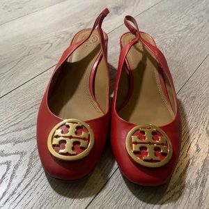 Never worn, great condition, red one of kind Tory Burch heels